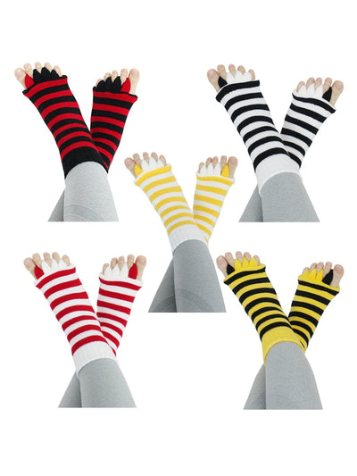 5 Pack- Unisex Foot Alignment Toe Separators Socks(Women US size: 6-11; Men US size: 7-11.5)
