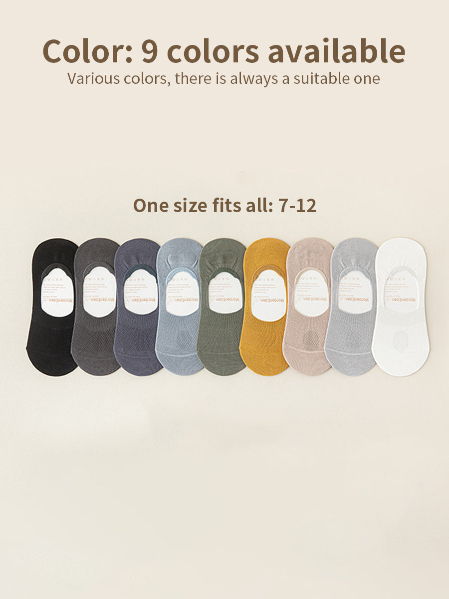 9 Pairs-Men's No Show Socks Cotton Non Slip Hidden Invisible, 9 Colors