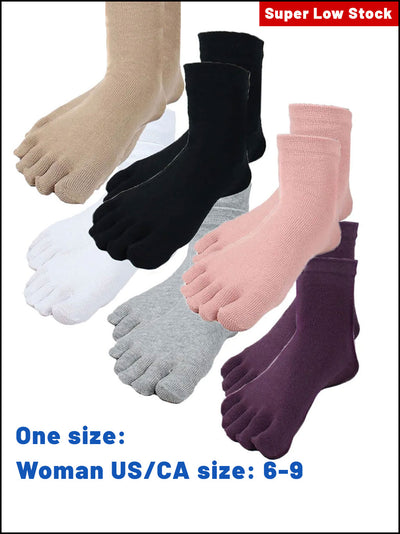 Premium-"6 Pairs"-Women's Five-toe Ankle Socks