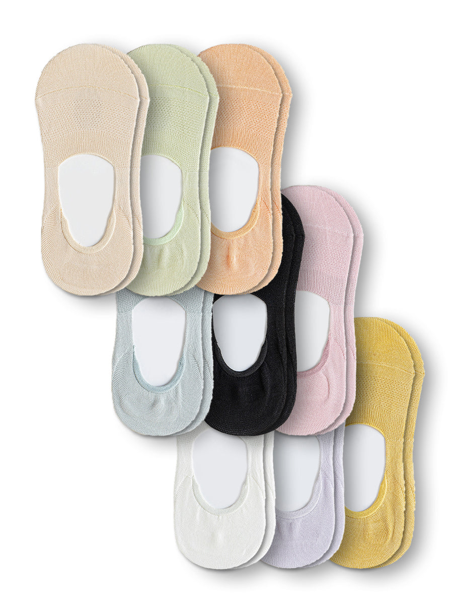 9 Pairs-Women's No Show Socks Cotton Non Slip Hidden Invisible, 9 Colors