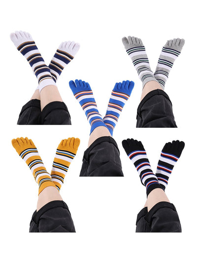 Premium-"5 Pairs"-Women's Plus Zize five-toe Crew Socks  All season