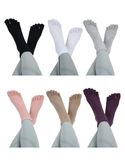 Premium-"6 Pairs"-Women's Five-toe Ankle Socks