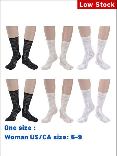 Premium-"6 Pairs"-Women's Five-toe Calf Socks Organic Cotton