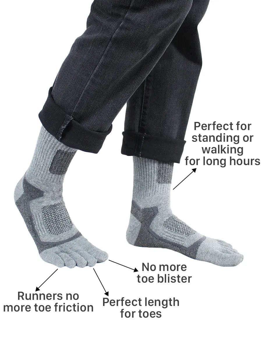 Premium-"6 Pairs"-Men's Five Toe Socks Organic Cotton Mix Colors