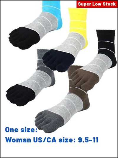 Premium-"5 Pair"-Women's Plus Size Five-toe Ankle Socks  All season