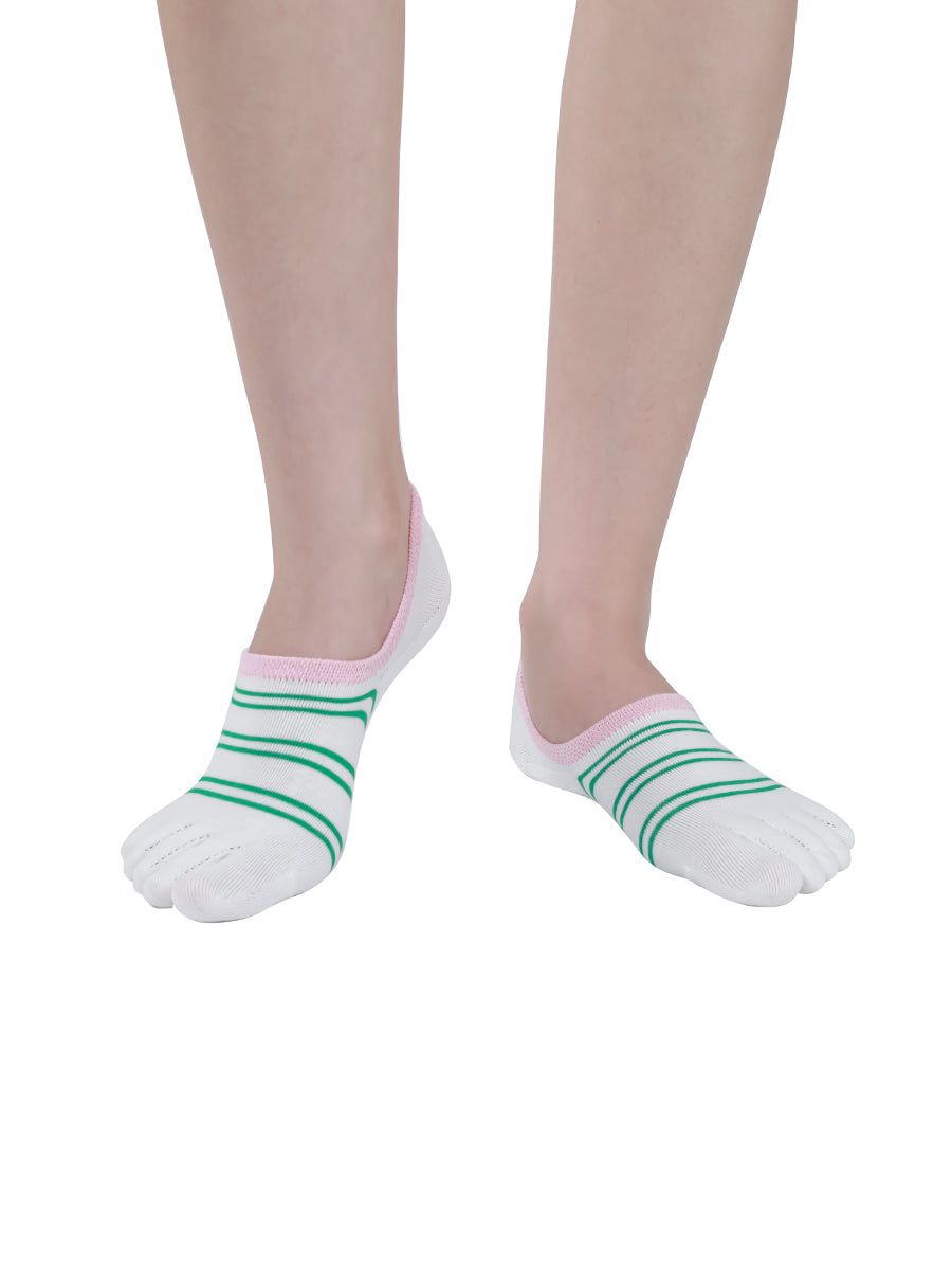 Premium-"6 Pairs"-Women's Five-toe No Show Socks Organic Cotton