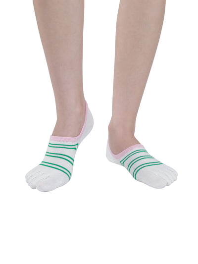 Premium-"6 Pairs"-Women's Five-toe No Show Socks Organic Cotton