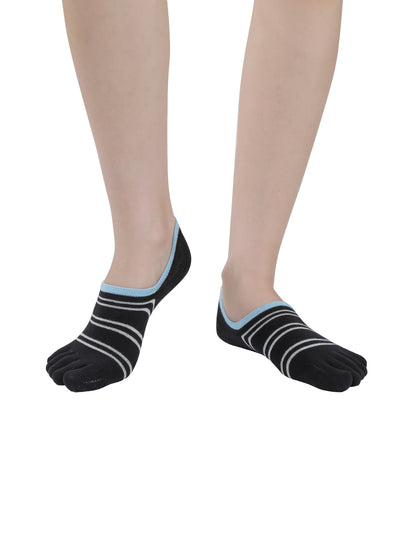 Premium-"6 Pairs"-Women's Five-toe No Show Socks Organic Cotton