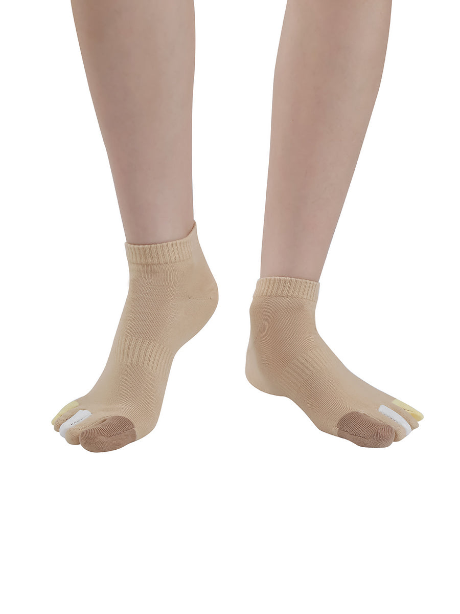 Premium-"6 Pairs"-Women's Five-toe Low cut Ankle Socks Organic Cotton