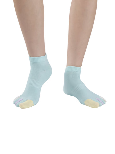 Premium-"6 Pairs"-Women's Five-toe Low cut Ankle Socks Organic Cotton
