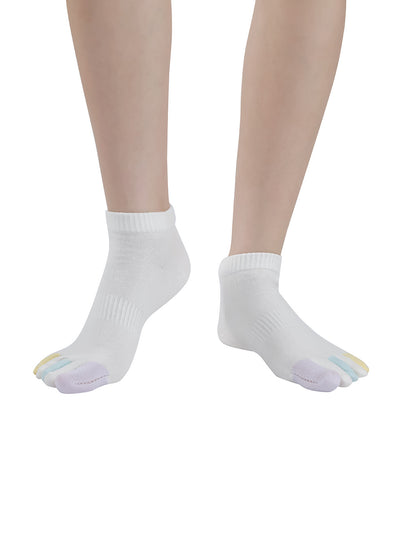Premium-"6 Pairs"-Women's Five-toe Low cut Ankle Socks Organic Cotton