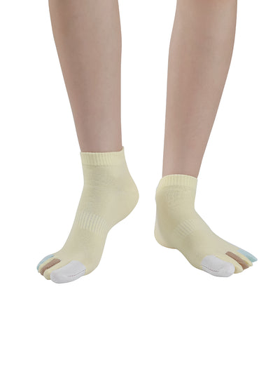Premium-"6 Pairs"-Women's Five-toe Low cut Ankle Socks Organic Cotton