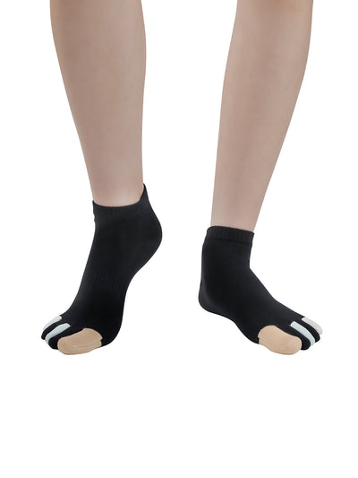 Premium-"6 Pairs"-Women's Five-toe Low cut Ankle Socks Organic Cotton
