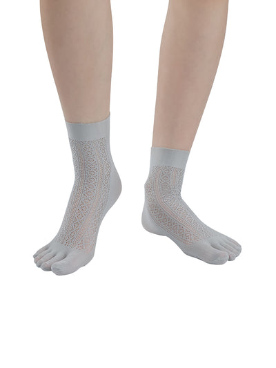 Premium-"6 Pairs"-Women's Five-toe Ankle Socks Organic Cotton Ice Silk
