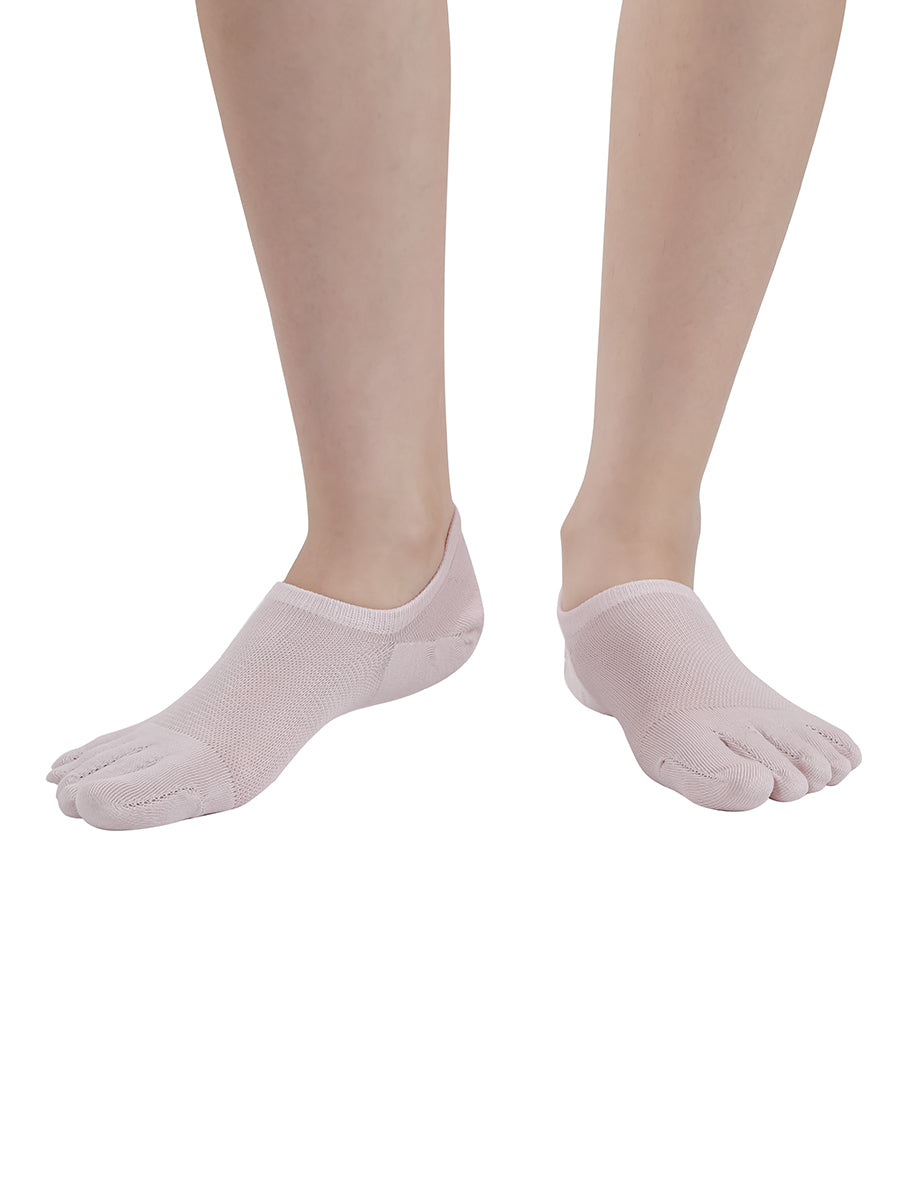 Premium-"6 Pairs"-Women's Five-toe Anti-slip No Show Socks Organic Cotton