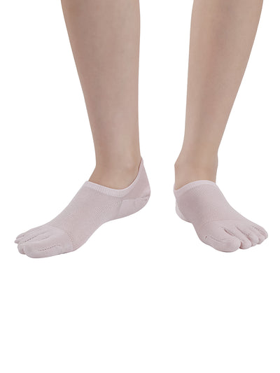 Premium-"6 Pairs"-Women's Five-toe Anti-slip No Show Socks Organic Cotton