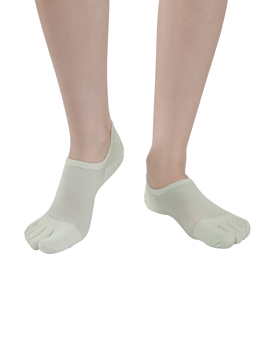 Premium-"6 Pairs"-Women's Five-toe Anti-slip No Show Socks Organic Cotton