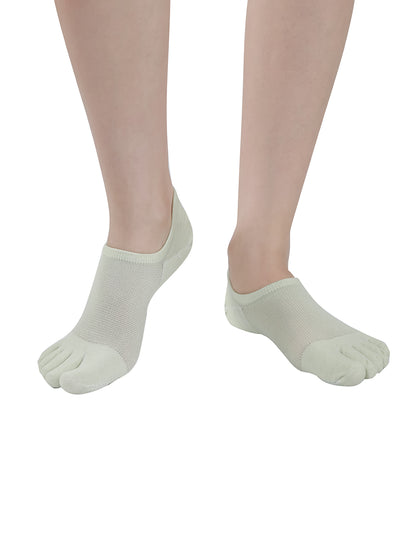 Premium-"6 Pairs"-Women's Five-toe Anti-slip No Show Socks Organic Cotton