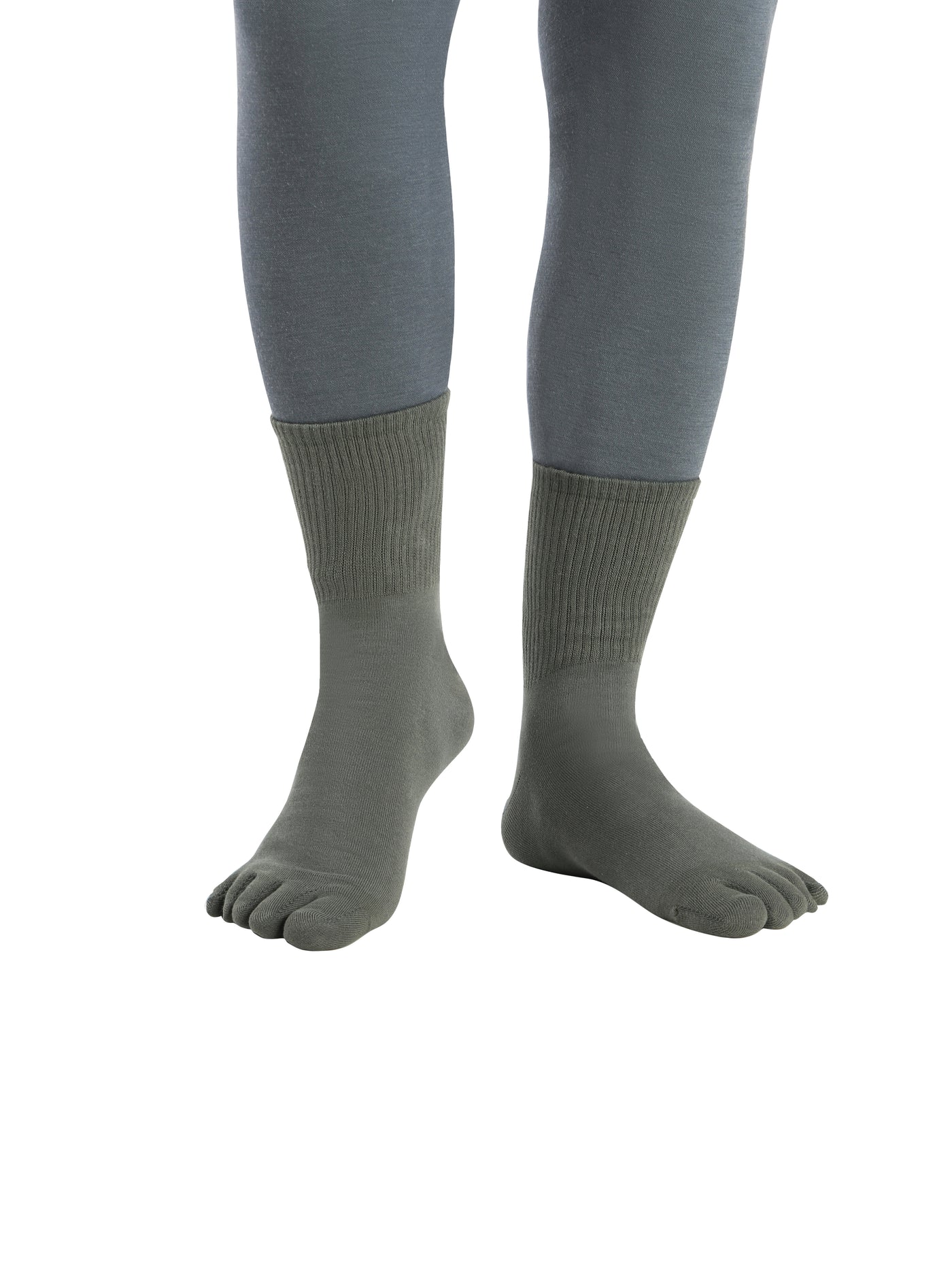 Premium-"6 Pairs"-Men's Five Toe Crew Socks Organic Cotton