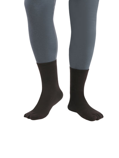 Premium-"6 Pairs"-Men's Five Toe Crew Socks Organic Cotton