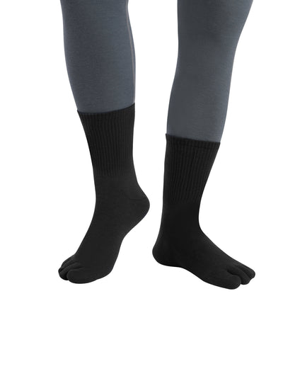 Premium-"6 Pairs"-Men's Five Toe Crew Socks Organic Cotton