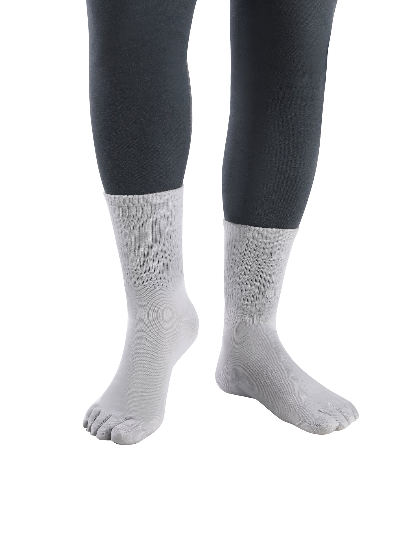 Premium-"6 Pairs"-Men's Five Toe Crew Socks Organic Cotton