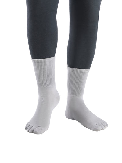 Premium-"6 Pairs"-Men's Five Toe Crew Socks Organic Cotton