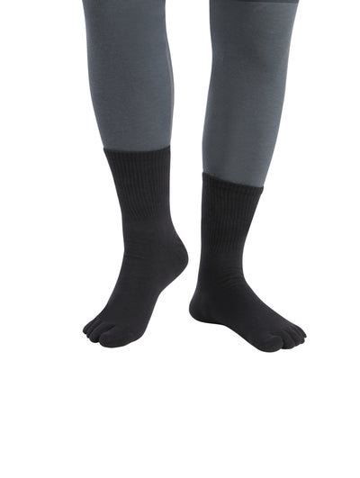 Premium-"6 Pairs"-Men's Five Toe Crew Socks Organic Cotton