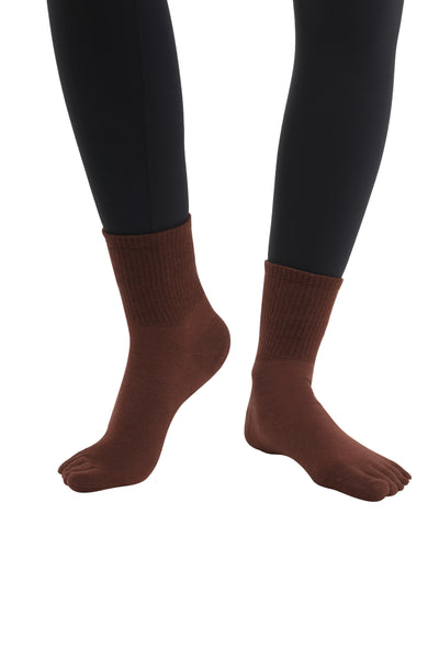 Premium-"6 Pairs"-Women's Five-toe Crew Socks