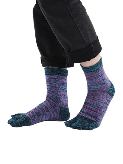 Men's Cotton Athletic Five Finger socks, blue