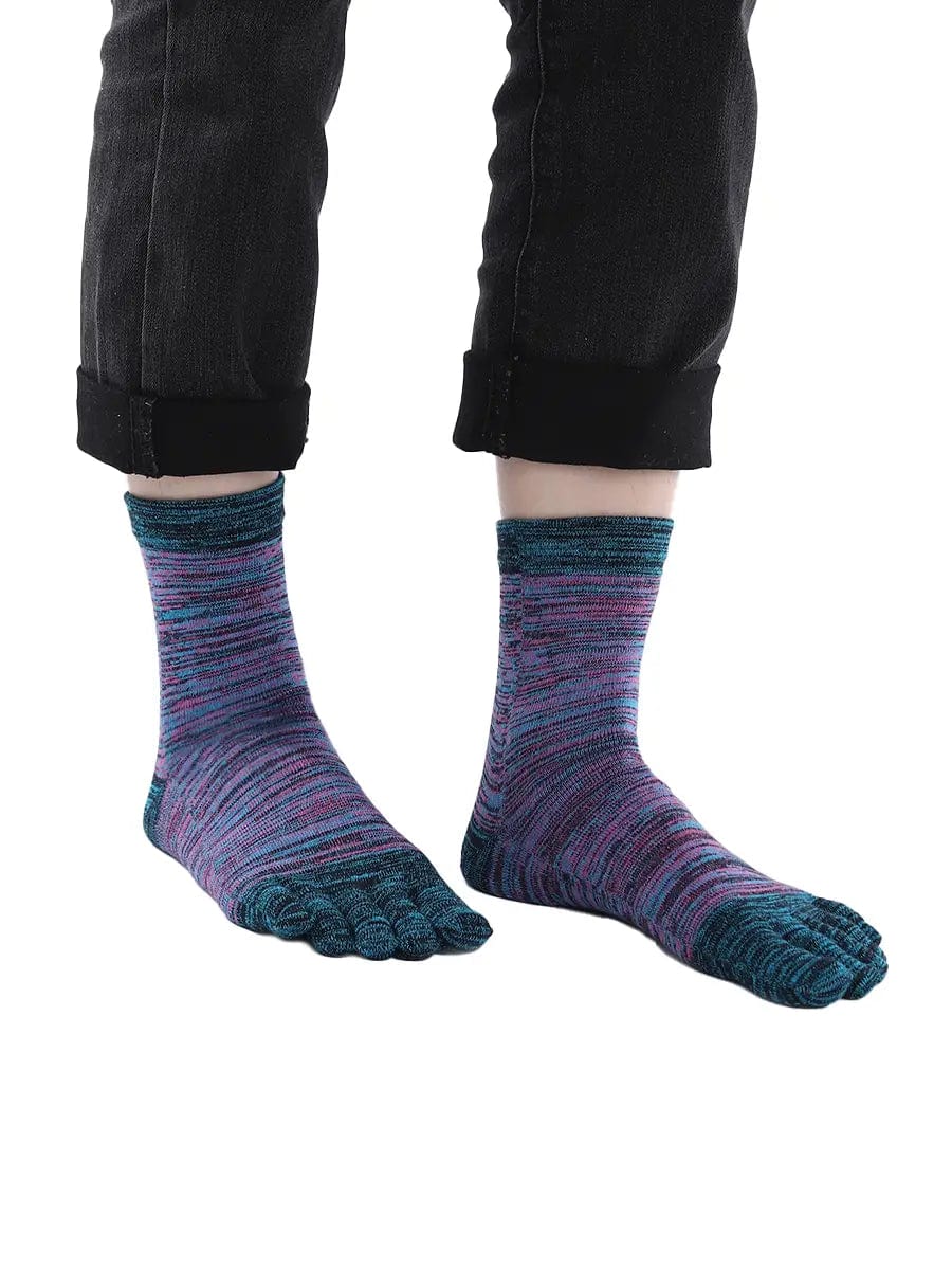 Men's Cotton Athletic Five Finger socks, blue