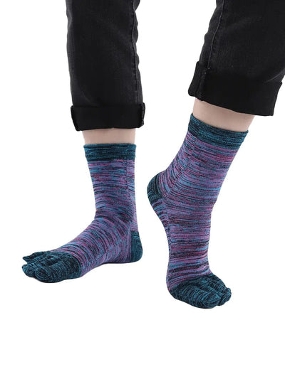 Men's Cotton Athletic Five Finger socks, blue
