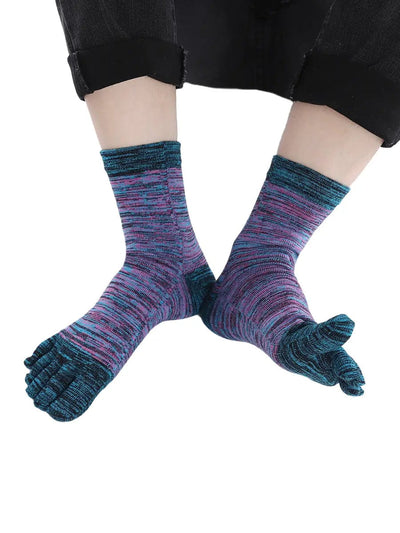 Men's Cotton Athletic Five Finger socks, blue
