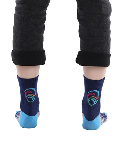 men's five finger cotton socks cartoon pattern, blue