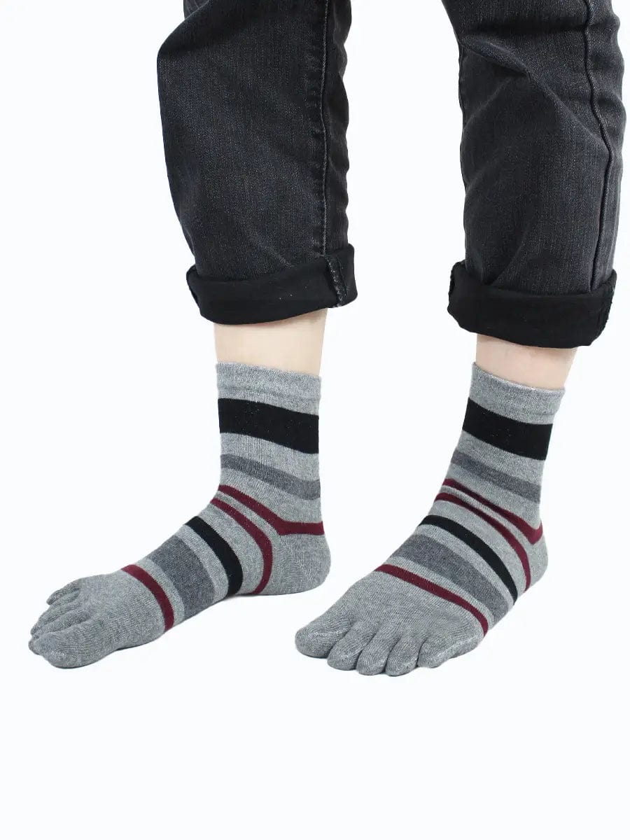Premium-"5 Pair"-Women's Plus Size Five-toe Crew Socks All Seasons