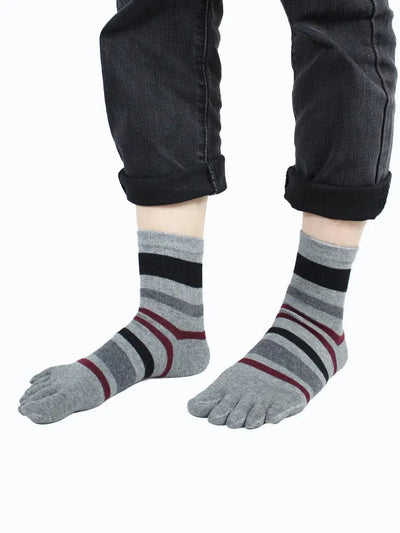Premium-"5 Pair"-Women's Plus Size Five-toe Crew Socks All Seasons