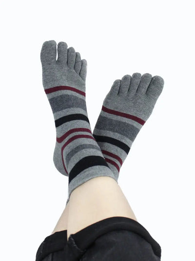 Premium-"5 Pair"-Women's Plus Size Five-toe Crew Socks All Seasons