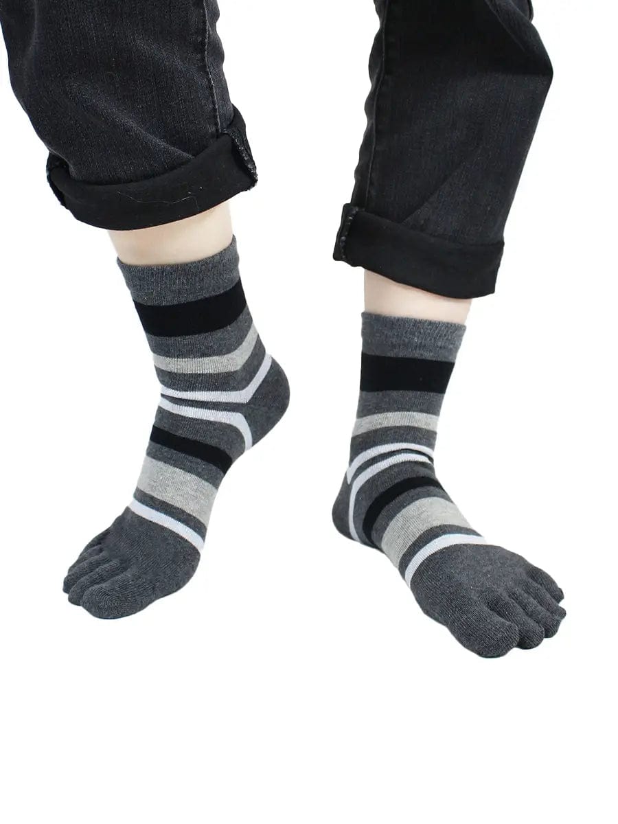 Premium-"5 Pair"-Women's Plus Size Five-toe Crew Socks All Seasons