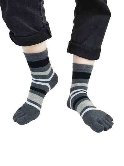 Premium-"5 Pair"-Women's Plus Size Five-toe Crew Socks All Seasons