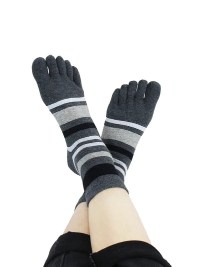Premium-"5 Pair"-Women's Plus Size Five-toe Crew Socks All Seasons