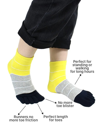 Premium-"5 Pair"-Women's Plus Size Five-toe Ankle Socks  All season