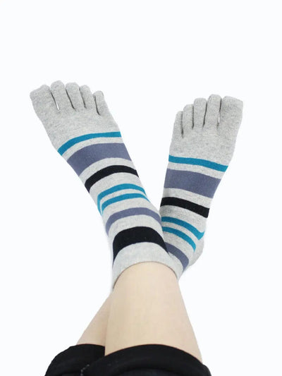 Premium-"5 Pair"-Women's Plus Size Five-toe Crew Socks All Seasons