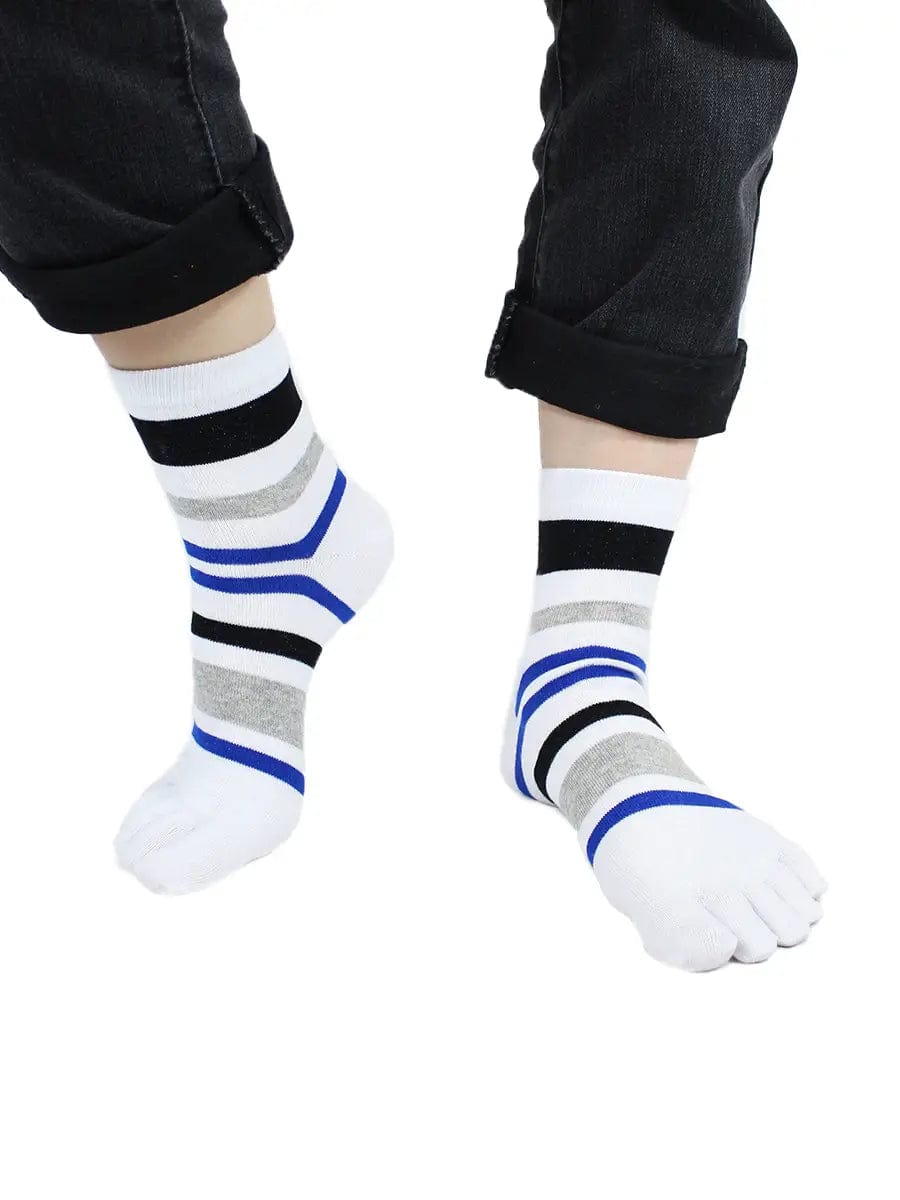 Premium-"5 Pair"-Women's Plus Size Five-toe Crew Socks All Seasons