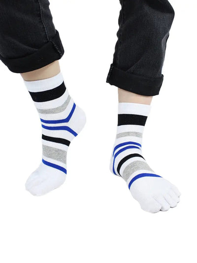 Premium-"5 Pair"-Women's Plus Size Five-toe Crew Socks All Seasons