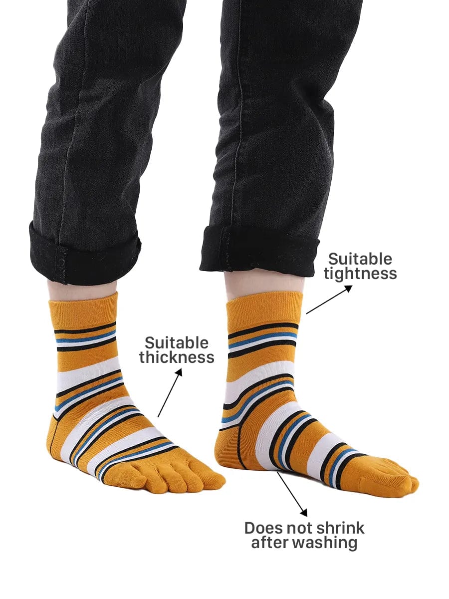 Premium-"5 Pairs"-Women's Plus Zize five-toe Crew Socks  All season