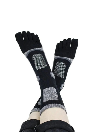 Premium-"6 Pairs"-Men's Five Toe Socks Organic Cotton Mix Colors