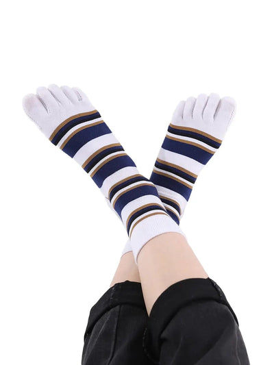 Premium-"5 Pairs"-Women's Plus Zize five-toe Crew Socks  All season