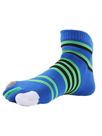 Men's five finger cotton toe socks low cut, white