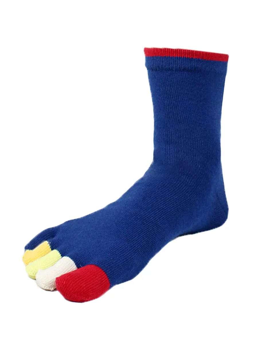 Men's Cotton Athletic Five Finger socks low cut, WHITE