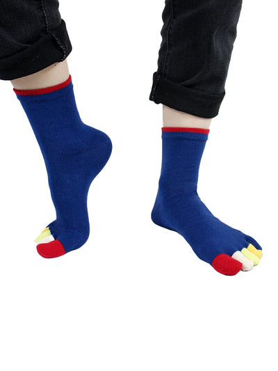 5 pack-Men's Cotton Athletic Five Finger Toe Socks low cut